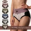 Calzones de algodón triangulares sin costuras de encaje de color contrastante de tiro alto para mujer, control de abdomen, moldeadores, moño, lencería sexy para mujer, suministro transfronterizo