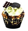 Ventas directas de fábrica Amazon Halloween borde de papel de pastel negro hueco telaraña Castillo bruja combinación en stock