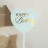 Nueva Decoración de Pastel Feliz Cumpleaños Estilo Transfronterizo Bronceado Tarjeta de Pastel Acrílica Bronceada Suministros para Fiestas