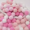 Bola de peluche de poliéster de color de alta elasticidad, bola de peluche, accesorios de joyería para bricolaje, material de decoración de muñeca de peluche hecho a mano