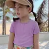 Camiseta de Manga Curta de Seda de Gelo 2026 Novo Estilo Coreano Conjunto de Verão para Meninas Calça Versátil Estilosa Anti-Mosquito Conjunto de Duas Peças