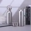 Copo de Água de Aço Inoxidável 304 Garrafa de Água Esportiva Portátil para Exterior Garrafa de Água de Grande Capacidade Camada Única de Aço Inoxidável Garrafa Americana de Boca Larga