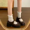 Populares tacones de plataforma gruesa, tacón grueso, estilo dulce, con moño, punta fina, para mujer, nueva colección otoño 2026, perfectos con vestidos, estilo Mary Jane