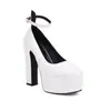 43 Hebilla Nueva Comercio Exterior Zapatos Mary Jane Británicos Zapatos de Punta Redonda Moda Tacón Grueso Zapatos de Salón Zapatos de Salón 40 Plataforma de Agua Blancos Mujer