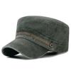 Gorra lavada de algodón desgastado, gorra plana de algodón transpirable con botón, sombrero para papá joven y de mediana edad, sombrero para el sol para exteriores