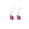Pendientes de cerezas largas color vino para mujer, pendientes retro de alta gama, pendientes de viento frío, versátiles, para afinar el rostro