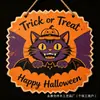 Placa de Madeira de Gato Engraçado para Halloween Transfronteiriça Estilo Americano Abóbora Gato Preto Decoração Atmosfera Festiva Artesanato