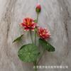 Simulación de nenúfar de tres cabezas, flor de seda, Buda, Salón Guanyin, para flores falsas, decoración floral para el hogar, hoja de loto, accesorios de boda