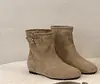 Botas de moda, efecto adelgazante, estilo Western, 2026, punta redonda, tacón oculto, primavera/otoño, suela plana, botas de mezclilla, botines nuevos para mujer, estilo Boken