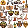 Parches de Tela Bordados Western para Hombre Pegatinas de Pistola Pegatinas de Caballo Tauro Etiqueta Bordada por Computadora Pegatinas de Cactus para Planchar