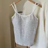 Camisola Rayada Adelgazante de Tallas Grandes y Amigable para Personas con Sobrepeso para Otoño e Invierno con Copas Acolchadas Tirantes Chaleco 160 Jin Puede Usar Espalda Bonita Cruzada para Mujer