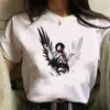 Camiseta Branca Manga Curta Estampada Anime Attack on Titan Feminina Comércio Exterior Cross-border Wish/ebay Amazon