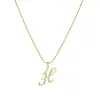 Europa y Estados Unidos transfronterizo 26 letras conjunto de cobre circonita cadena de serpiente redonda collar letras colgante de oro creativo simple letras