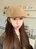 Boina de lana negra vintage para mujer, nuevo modelo otoño/invierno 2026, boina gruesa que estiliza el rostro, sombrero de artista para pareja, moderno