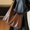 Bolso Casual de Gran Capacidad para Mujer 2025 Invierno Nuevo Retro Simple Bolso de Hombro Ropa de Trabajo Versátil Bolso Tote