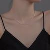 Aurchi Prata S925 Estilo K Simples Colar de Prata com Pingente de Feijão Retrô Velho Elegante Colar Feminino Estiloso D9669