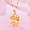 Vietnam arena oro Loto pez colgante latón bañado en oro pintura 3D epoxi Loto ballena carpa Niña Collar