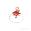 Dibujos Animados Bricolaje Navidad Papá Noel Goteo de Aceite Aleación Accesorios de Joyería Serie Navideña Llavero Colgante Transfronterizo