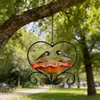 Bestseller de Novo Produto Transfronteiriço: Comedouro de Pássaros de Ferro - Comedouro de Pássaros Flor em Formato de Coração para Decoração de Jardim Externo Pendurado
