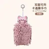 Toalha de mão de chenille com animal de desenho animado, para pendurar, absorvente, secagem rápida, toalha de mão fofa para cozinha e banheiro, toalha doméstica