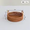 Cesta de Almacenamiento Tejida de Mimbre Sintético Organizador de Artículos Varios de Escritorio Bandeja para Snacks Cesta de Almacenamiento Bandeja de Almacenamiento para Frutas Pasteles Pan
