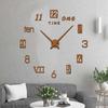 Reloj de Pared Estéreo Digital 3D Romano Inglés para Entrada, Sala de Estar, Decoración de Dormitorio, Reloj Espejo, Simple y Elegante, Luminoso en la Oscuridad