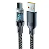 Cable de datos de carga rápida audaz en tiempo real con pantalla digital de 120 W para Huawei, Apple, Samsung y Xiaomi vivoppo línea de carga flash