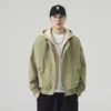 Otoño 2026 Nuevo Chaqueta con Capucha Holgada Falsa de Dos Piezas para Hombre Tallas Grandes Casual Rompevientos Exterior Cardigan Ropa de Abrigo