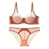 Lencería Sexy de Encaje para Mujeres con Poco Busto, Conjunto de Sujetador de Algodón Delgado Anti-Bultos Levanta Busto, Junta los Lados del Pecho, Previene la Flacidez, Conjunto de Sujetador Transpirable