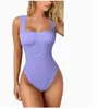 Estilo Europeo y Americano 2025 Moda Nueva para Mujer Casual Sexy Ajustado Cuello en U Sin Mangas Chaleco Mono Ajustado