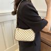 2024 Nova Moda Verão Impresso Casual Retro Bolsa Feminina Simples Corrente Axila Bolsa Feminina Ombro Único Pequena Bolsa Feminina Quadrada