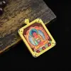Nuevo Thangka Estilo Tíbet Pintado a Mano Doce Deidades Guardianas del Zodíaco Pintura Núcleo Acero Titanio Carcasa Collar Thangka del Zodíaco