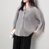 Sanzhai 2024 Nuevo abrigo corto plisado talla grande para mujer, suelto, adelgazante, nuevo top chino para mujer, cárdigan de alta calidad