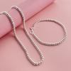 Joyería de comercio exterior chapada en plata 925 collar de cuentas de 4 mm traje de pulsera temu AliExpress explosiones