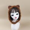 Disfraz de animal de Halloween con diadema de pelo de león de peluche, guantes y cola, accesorios de actuación para niños pequeños