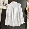 Roupas Femininas Japonesas Camisa Casual Elegante Camisa de Manga Longa Roupa Externa Fina Camisa para Ar Condicionado Fácil de Cuidar Roupa de Trabalho Top para o Trabalho