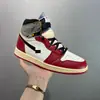 Tênis de basquete prático AJ1 de fronteira, tênis versátil e estiloso Jordan 1 de alta qualidade, sapatos esportivos casuais confortáveis para o dia a dia para homens e mulheres