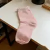 Calcetines para niños Calcetines blancos de algodón puro Calcetines para niños Encaje Calcetines blancos acanalados de burbujas para estudiantes