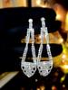 Aretes Exquisitos de Gota de Agua de Alta Gama, Aretes de Moda para Mujer, Aretes Brillantes de Pedrería, Aretes Elegantes y Modernos