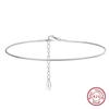 Tornozeleira de Prata S925 Huasheng Jewelry Corrente Cobra Redonda Ajustável Joia para Pé Venda Direta Transfronteiriça Europeia e Americana do Fabricante