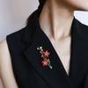 Broche de Flor de Ameixa Estilo Chinês Design de Nicho de Alta Qualidade para Mulheres Pin de Flor para Lapela Acessórios para Roupas de Terno com Senso de Alta Qualidade