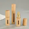 Frasco de Perfume de Casca de Bambu 5ml10ml Frasco Vazio Frasco Borrifador Recipiente Interno de Vidro Cabeça Borrifadora de Metal Frasco para Recarga de Perfume