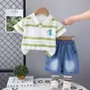 Conjunto de Ropa de Verano para Niños 2026 Nuevo Estilo Bebé Lactante Delgado Camisa POLO de Manga Corta Conjunto de Dos Piezas Ropa Guapa para Bebé Moderna