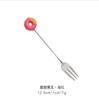Donut Fruit Fork Spoon Mickey Sobremesa Bolo Menina Cartoon Creative Fork Spoon Aço Inoxidável Coffee Spoon Garfo