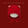 Gorro de Invierno para Bebé Lindo Estilo Chino Festivo Rojo de Felpa para Bebé de Pocos Meses Sombrero Cálido de Año Nuevo con Protección para los Oídos