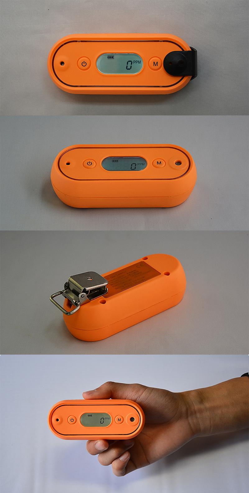 Portable CO gas detector range 1000ppm co concentration monitor LCD display sound light vibrating alarm with IP67