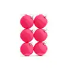 Bolas de Navidad de Color Macarrón Flocadas Transfronterizas 6cm 6 Piezas Set Navideño Decoración Adornos de Árbol de Navidad de Color Sólido