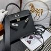 Bolso Kelly de Segunda Generación Estampado de Palma Piel de Vaca Bolso de Hombro Cruzado Bolso de Cuero Genuino para Mujer Bolso de Cuero Genuino para Mujer Estilo Clásico
