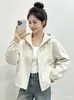 Chaqueta corta coreana súper elegante para mujer, nuevo modelo 2026, popular este año, cortavientos con capucha