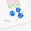 Pendientes de cristal esmaltado con forma de flor, transparentes, hechos a mano, con cuentas, bonitos y pequeños detalles, con destellos finos, para hacer tú mismo, accesorios de material para pendientes.